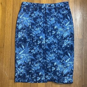 Floral Blue Talbot’s Women's Skirt size 5 NWOT